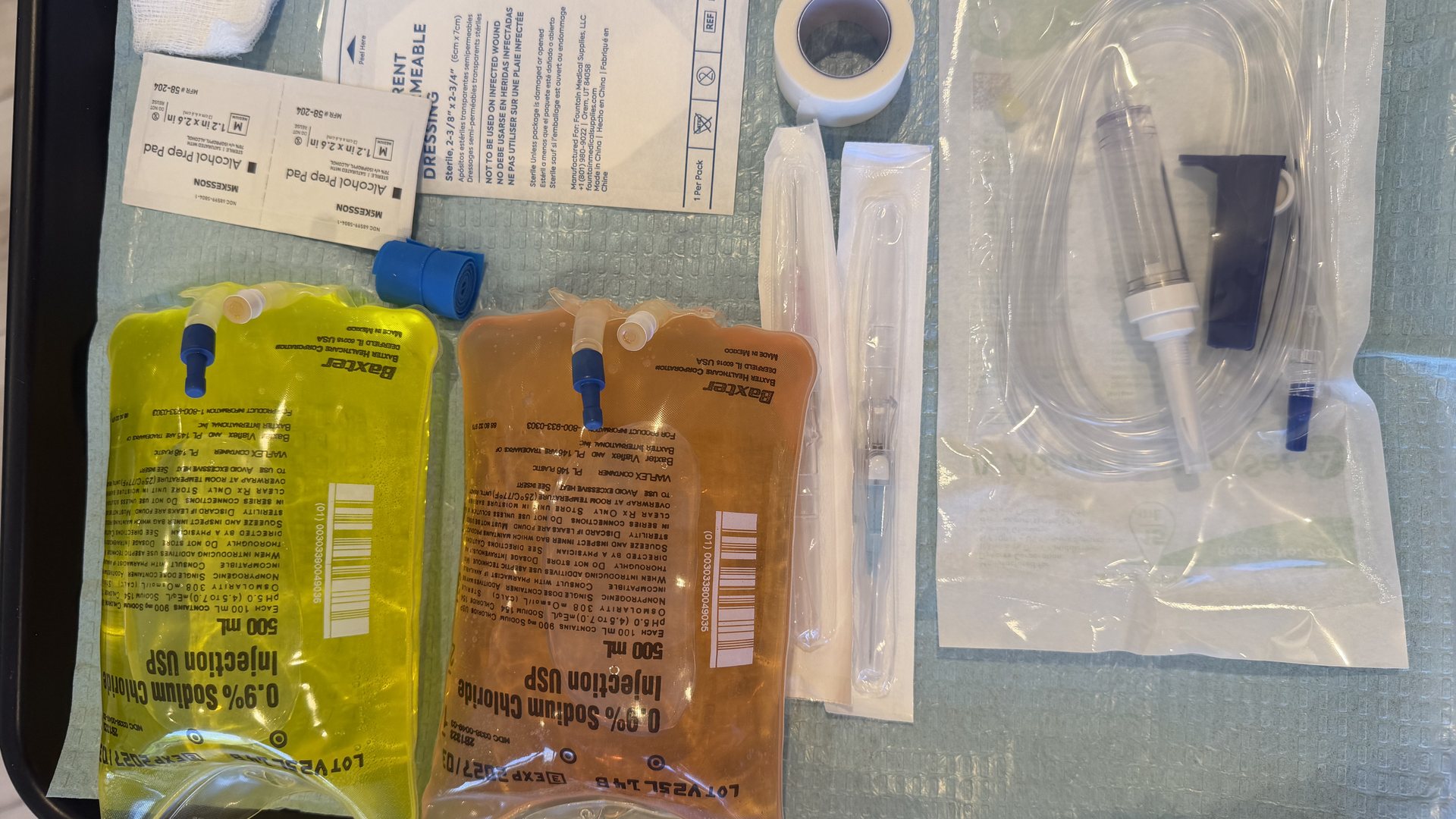 A sterile injection prep tray laid out in the Hydralive Huntersville treatment room