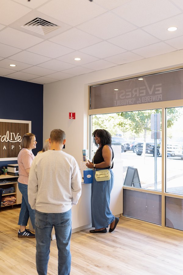 The bright entrance of the Hydralive Huntersville clinic